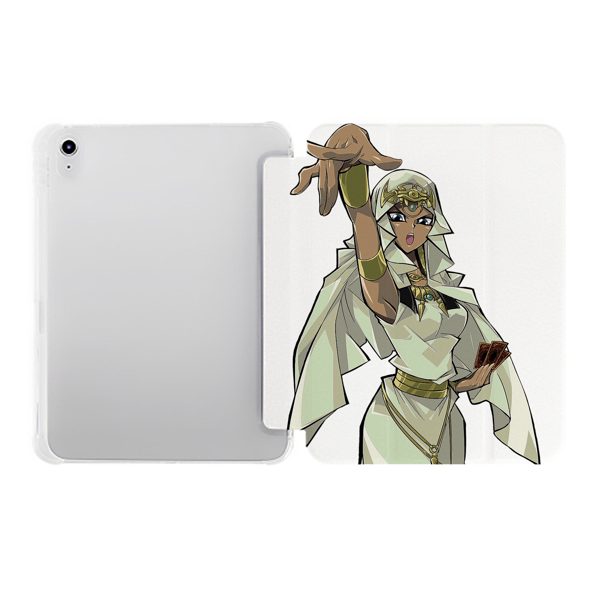 （画像用） 遊☆戯☆王 Yu-Gi-Oh! IPad ケース ペン収納付き 三つ折りスタンド PUレザー×シリコン 対応機種9.5/10.5/10.9インチ